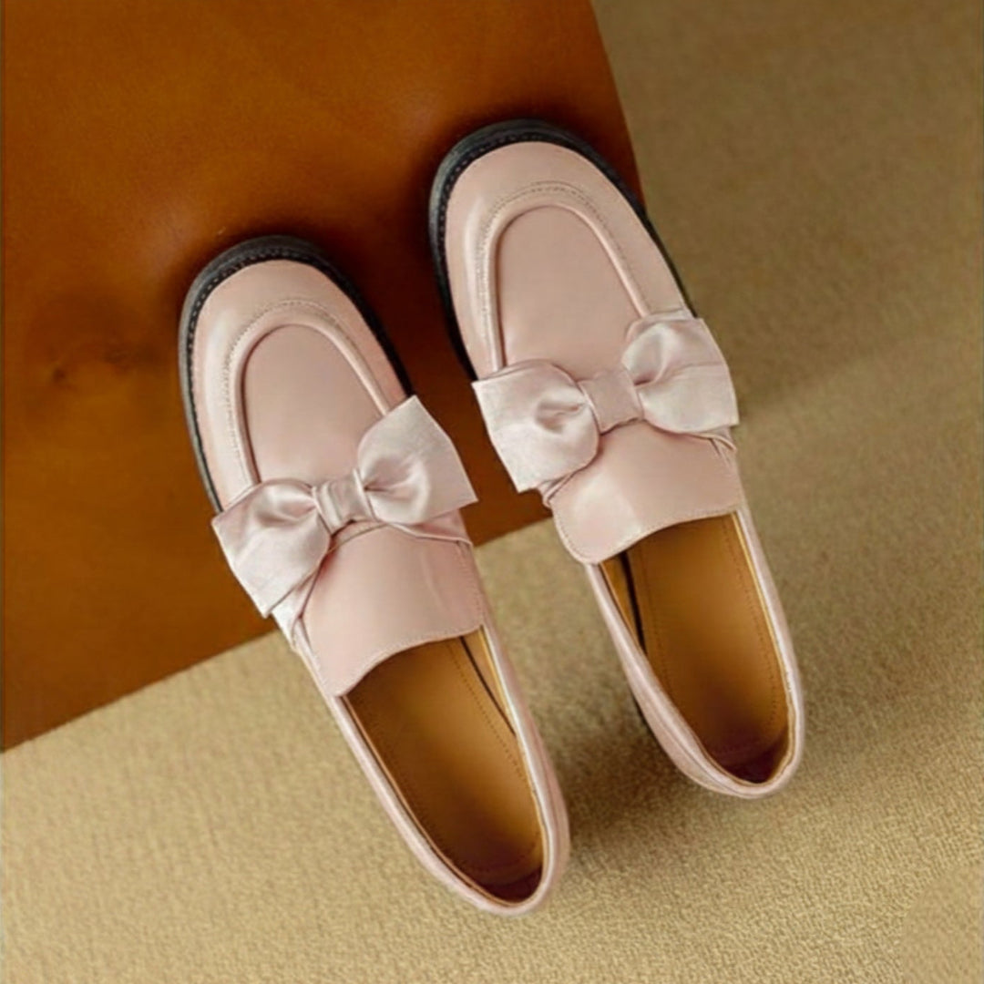 Noemi Genuine Leather Bow Loafers
