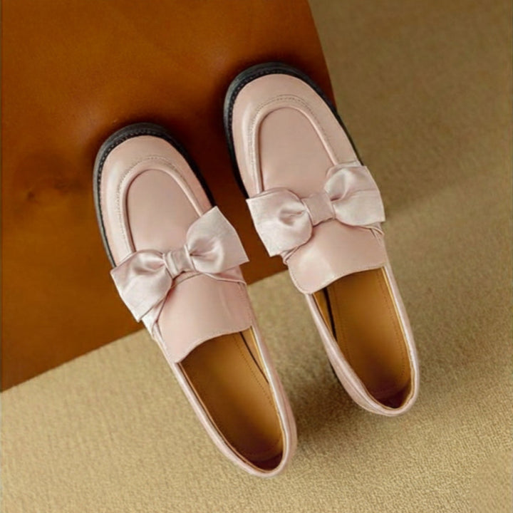 Noemi Genuine Leather Bow Loafers