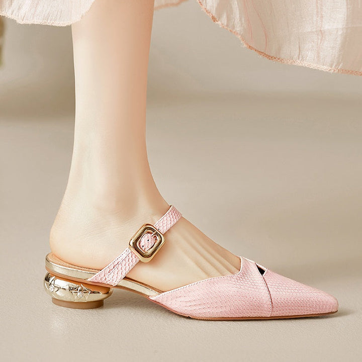 Veloura Genuine Leather Mules
