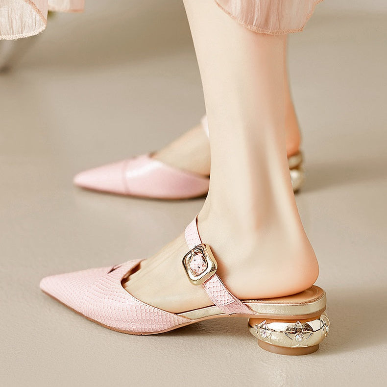 Veloura Genuine Leather Mules