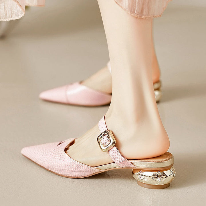 Veloura Genuine Leather Mules