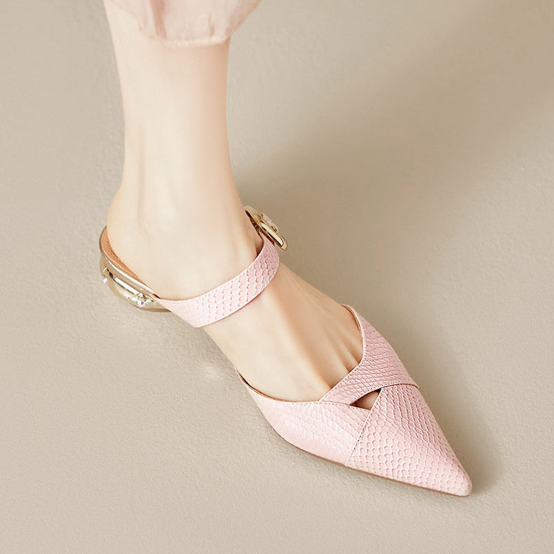 Veloura Genuine Leather Mules
