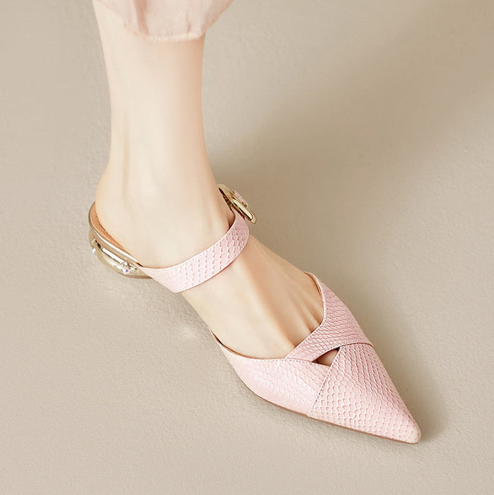 Veloura Genuine Leather Mules