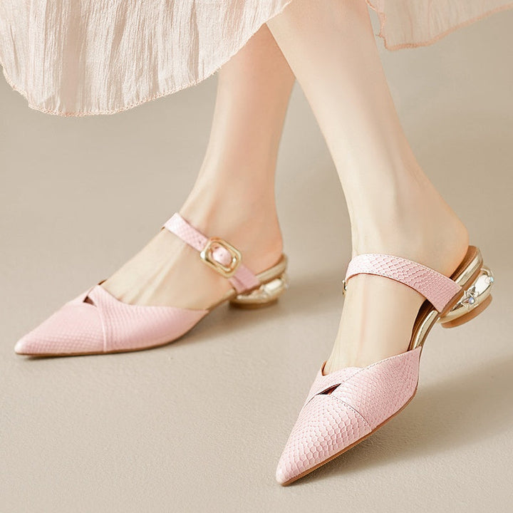 Veloura Genuine Leather Mules