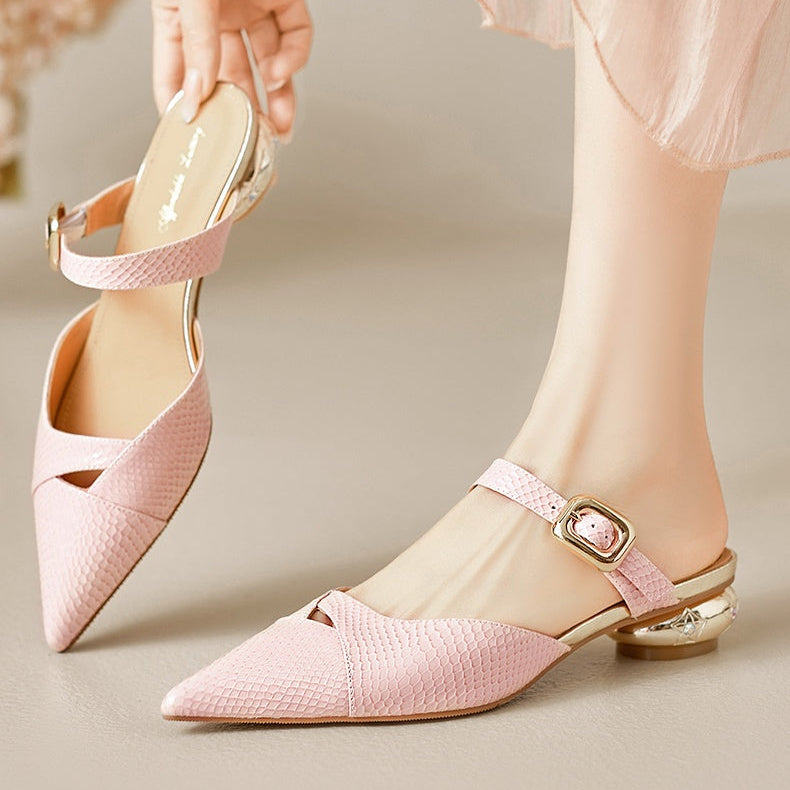 Veloura Genuine Leather Mules