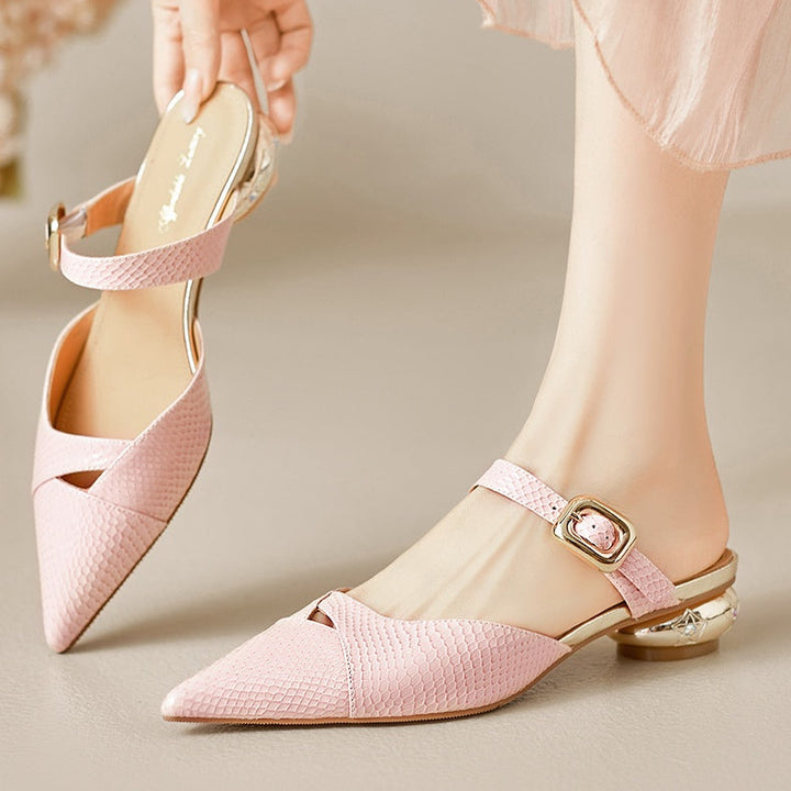 Veloura Genuine Leather Mules