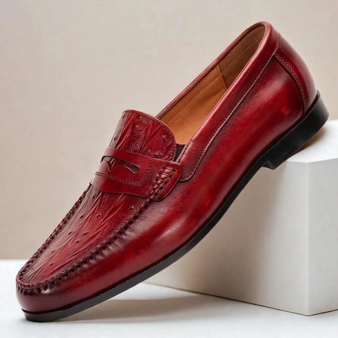 Corvani Cowhide Leather Loafers