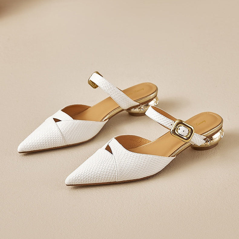 Veloura Genuine Leather Mules
