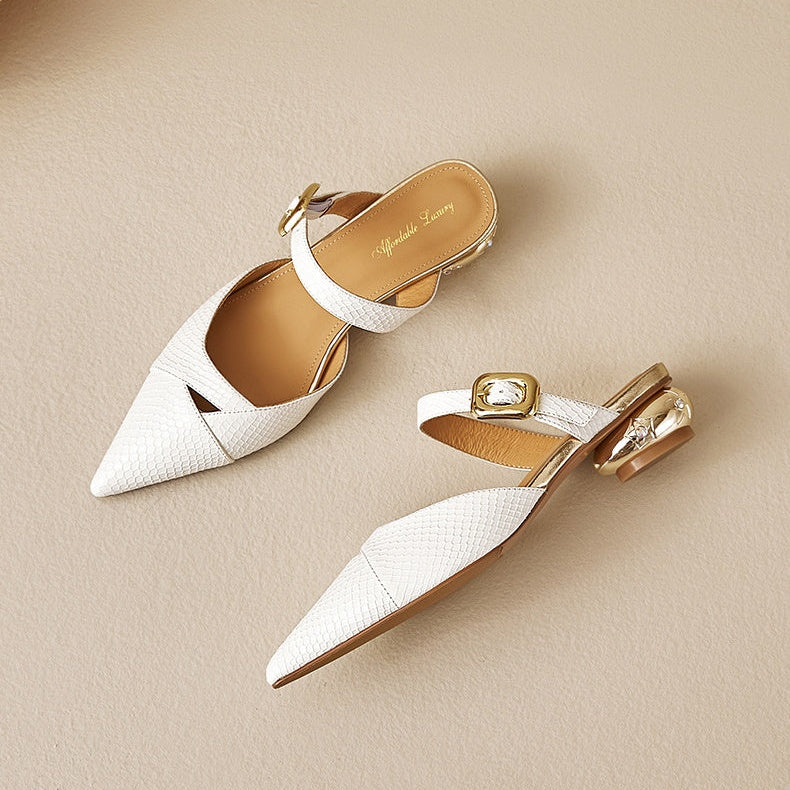 Veloura Genuine Leather Mules