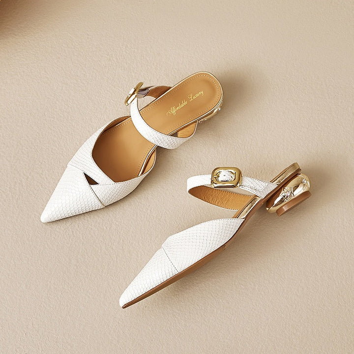 Veloura Genuine Leather Mules
