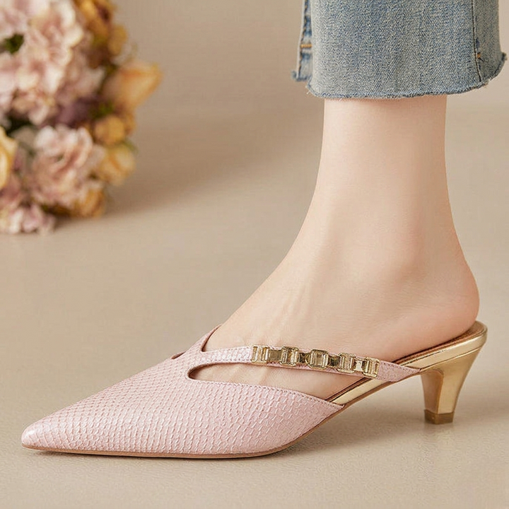 Ivory Genuine Leather Mules