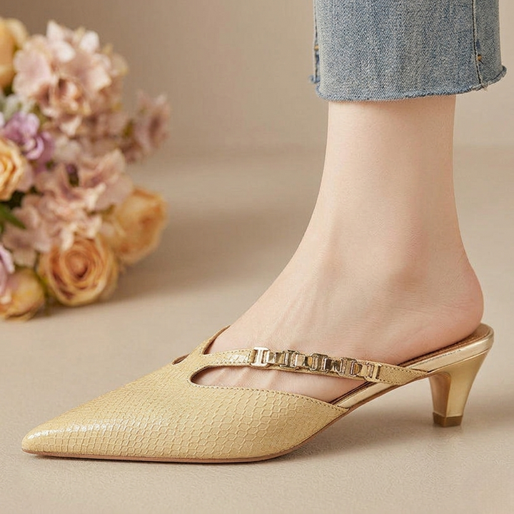 Ivory Genuine Leather Mules