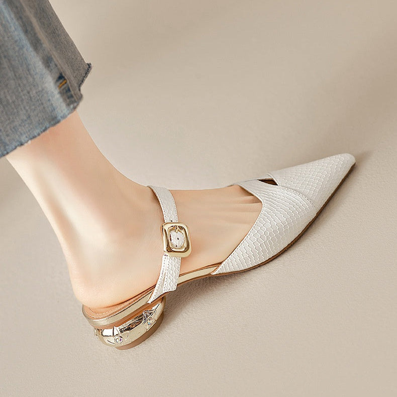 Veloura Genuine Leather Mules
